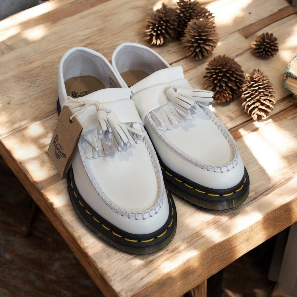 Dr. Martens Cream Tassel Loafers